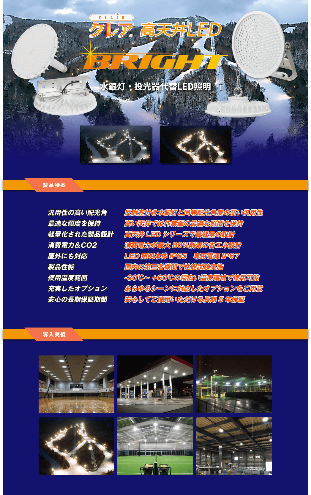 高天井LED BRIGHTの特長